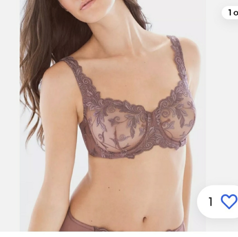 Soma Sensuous Lace Mesh Unlined Underwire Nutmeg Bra 34D NWT